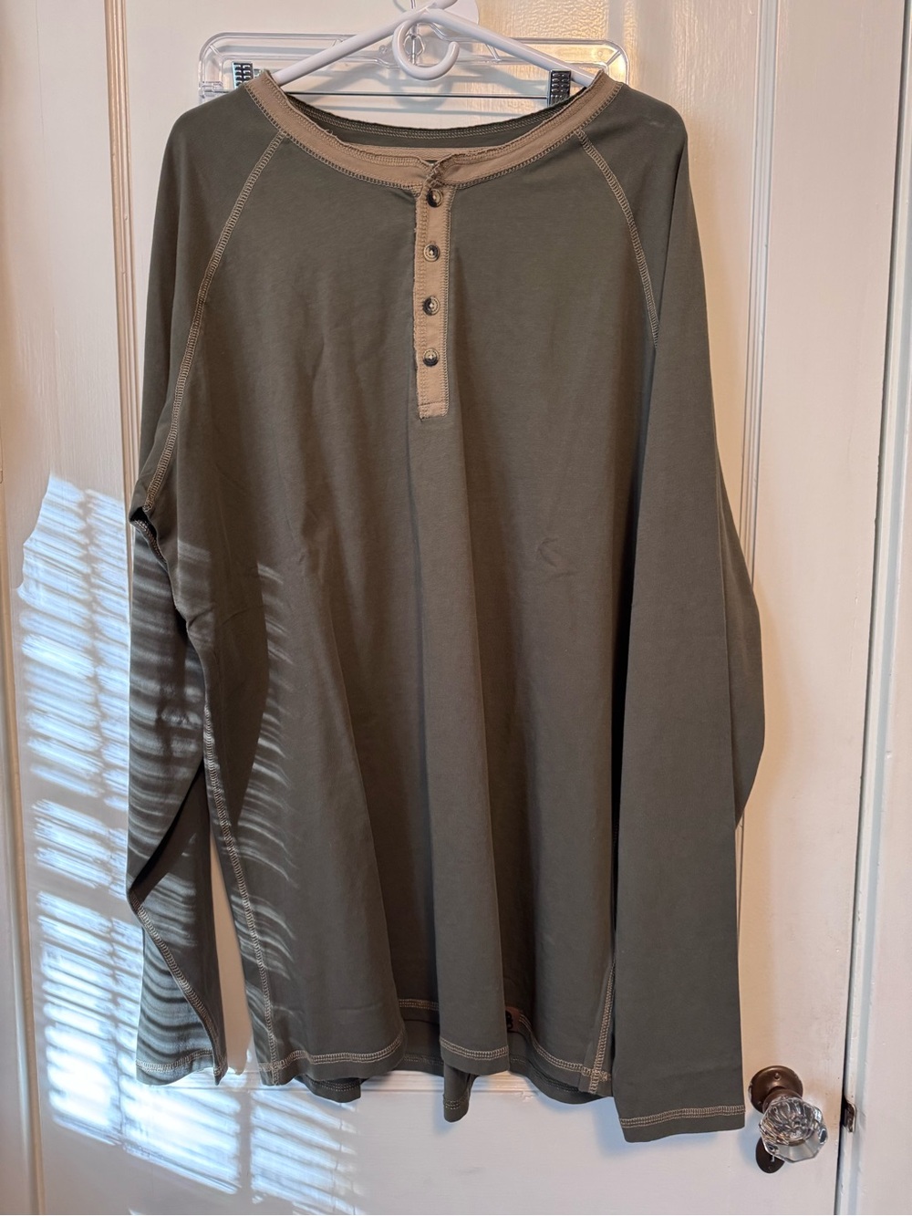 Legendary Whitetails Olive Long-Sleeve Henley with Tan Placket